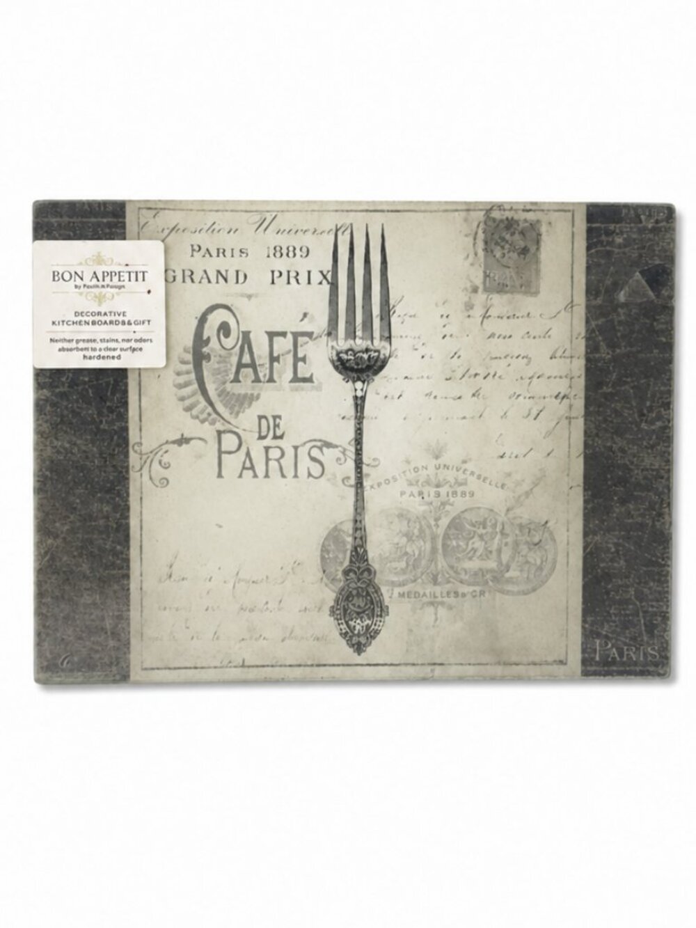 Maison Rouge Cafe de Paris TEMPERED GLASS RECTANG CUTTING BOARD & SERVING TRAY